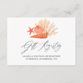 Living Coral Beach Vrijgezellenfeest Gift Registry Informatiekaartje