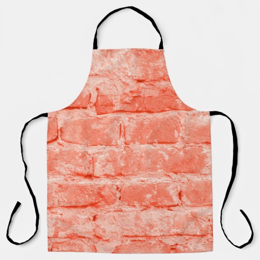 Living Coral. Brick wall background. Closeus Horiz Schort (Voorkant)