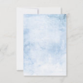 Living Coral Dusty Blue Floral bruiloft RSVP (Achterkant)