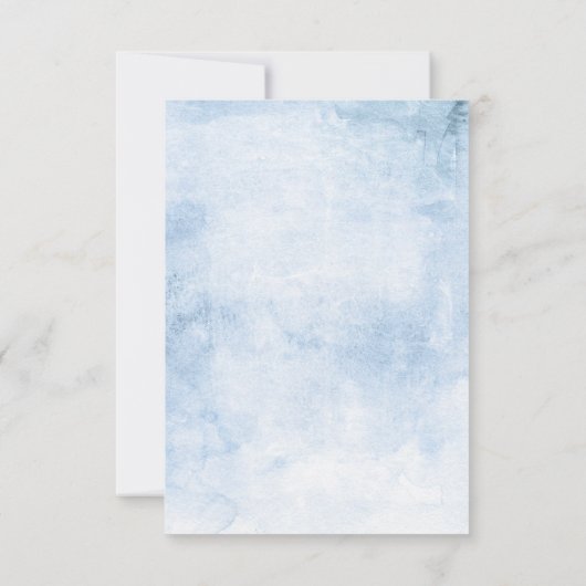 Living Coral Dusty Blue Floral bruiloft RSVP (Achterkant)