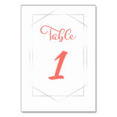 Living Coral Geometric Script Wedding Kaart (Voorkant)