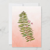 Living Coral Ombre Forest Fern Baby shower Kaart (Achterkant)