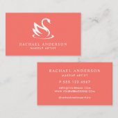 Living Coral Swan Logo Minimalist Visitekaartje (Voorkant / Achterkant)