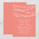 Living Coral Twinkle Lights Weddenschap Kaart (Voorkant / Achterkant)