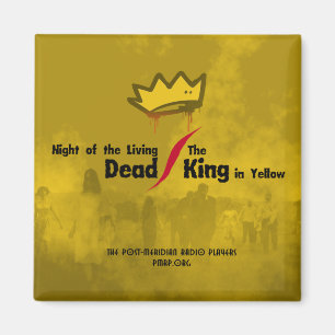 Living Dead/King in Gele vierkante magneet