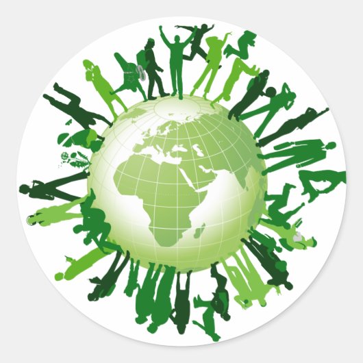 Living Green: onze groene aarde Ronde Sticker (Voorkant)