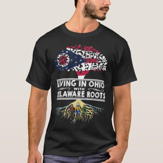 Living in Ohio with Delaware Roots T-shirt (Voorkant)