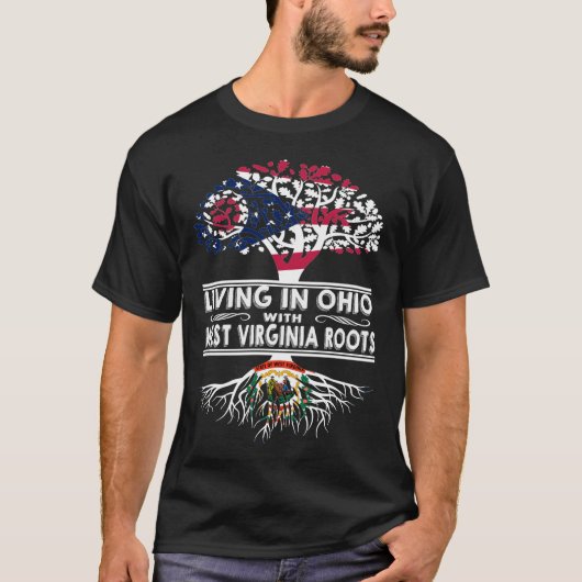 Living in Ohio with West Virginia Roots T-shirt (Voorkant)