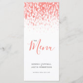 Living koraal moderne kunst dab bruiloft menu (Voorkant)