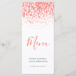 Living koraal moderne kunst dab bruiloft menu