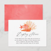 Living Koraal Vrijgezellenfeest Display Shower Informatiekaartje (Voorkant / Achterkant)