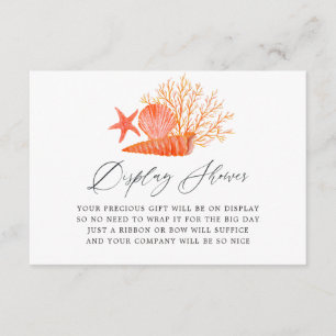 Living Koraal Vrijgezellenfeest Display Shower Informatiekaartje