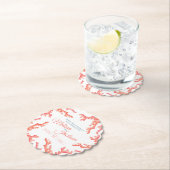 Living koraal waterverf huwelijk aangepast kartonnen onderzetters (Insitu)