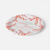 Living koraal waterverf huwelijk aangepast papieren bordje (Gekanteld)
