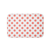 Living koraalpolka-punten op wit badmat (Voorkant)