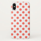 Living koraalpolka-punten op wit Case-Mate iPhone case (Achterkant)