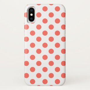 Living koraalpolka-punten op wit Case-Mate iPhone case