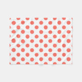 Living koraalpolka-punten op wit fleece deken (Voorkant (Horizontaal))