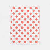 Living koraalpolka-punten op wit fleece deken (Voorkant)