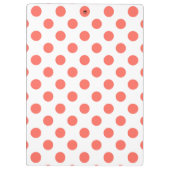 Living koraalpolka-punten op wit klembord (Achterkant)