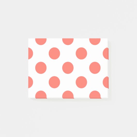 Living koraalpolka-punten op wit post-it® notes (Voorkant)