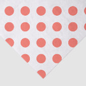 Living koraalpolka-punten op wit tissuepapier (Detail)