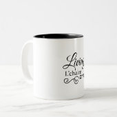 Living L'Chaim Life Hebrew English Tweekleurige Koffiemok (Voorkant links)