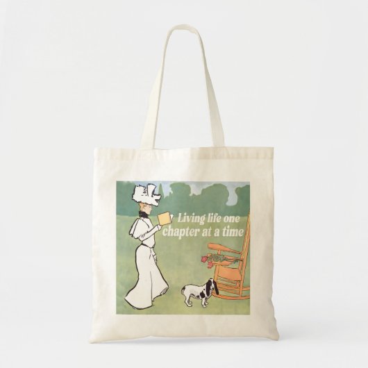 Living life one chapter at a time tote bag (Voorkant)
