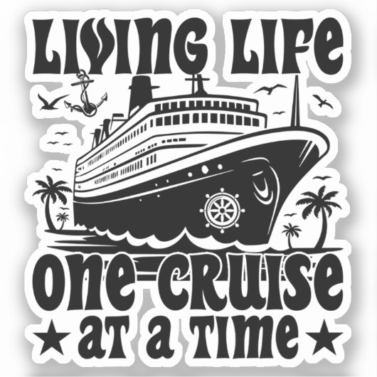 Living Life One Cruise op een gezinsvakantie Sticker (Voorkant)