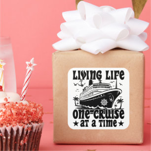 Living Life One Cruise op een gezinsvakantie Vierkante Sticker