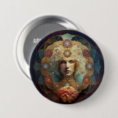 Living Mandala Visionary Art Ronde Button 7,6 Cm (Voorkant /achterkant)