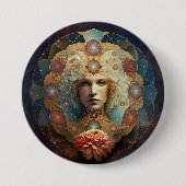 Living Mandala Visionary Art Ronde Button 7,6 Cm (Voorkant)