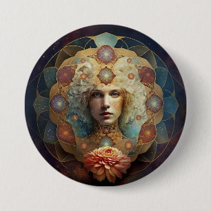 Living Mandala Visionary Art Ronde Button 7,6 Cm