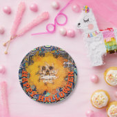 Living Metal Happy Halloween Scull Flame Papieren Bordje (Feest)