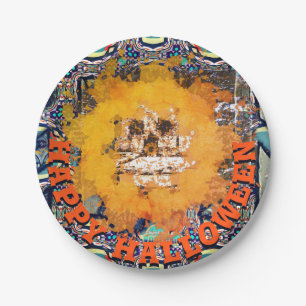 Living Metal Happy Halloween Scull Flame Papieren Bordje