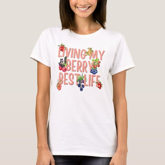 Living My Berry Beste Leven CHRISTELIJKE Berries T-shirt (Voorkant)