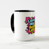 Living my best life colorful pop art graphics mok (Voorkant links)