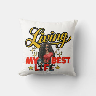 Living My Best Life – Inspirational Throw Pillow Kussen