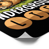 Living My Best Underground Life Funny Groundhog Da Poster (Hoek)