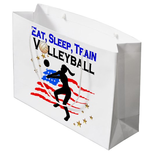 LIVING MY VOLLEYBAL DREAM DESIGN LARGE CADEAUTASJE (Achterkant Gekanteld)