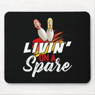 Living On A Spare Bowling Shirt Funny Bowler Bowli Muismat