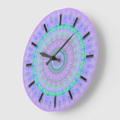 Living Paarse Mandala kaleidoscoop wandklok (Hoek)