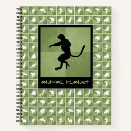 Living Planet sifaka lemur primate mos green Notitieboek