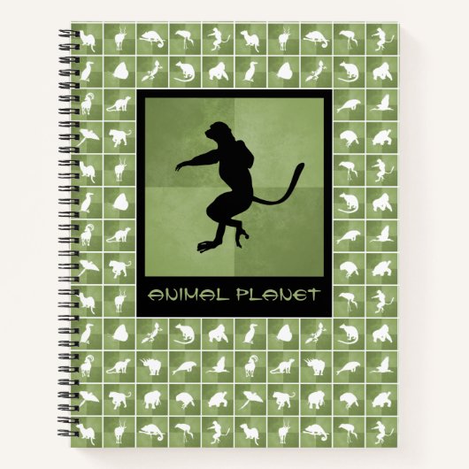 Living Planet sifaka lemur primate mos green Notitieboek (Voorkant)