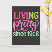 Living Pretty Since 1908 cute birthday Kaart (Gele Bloem)