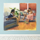 Living Room Lounge 2000 Canvas Afdruk (Insitu (Houten vloer))