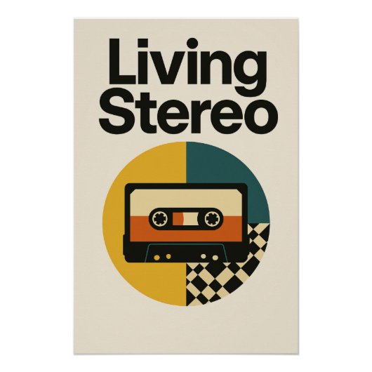 Living Stereo - Groove retro-poster Perfect Poster (Voorkant)