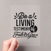 Living Testimony Bible Quote Christian Motivation Acryl Uitnodigingen (Insitu (Draagbaar))