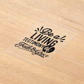 Living Testimony Bible Quote Christian Motivation Acryl Uitnodigingen (Laagn)