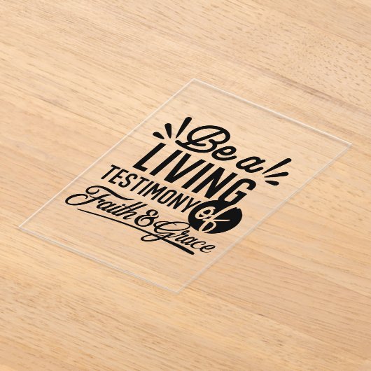 Living Testimony Bible Quote Christian Motivation Acryl Uitnodigingen (Laagn)